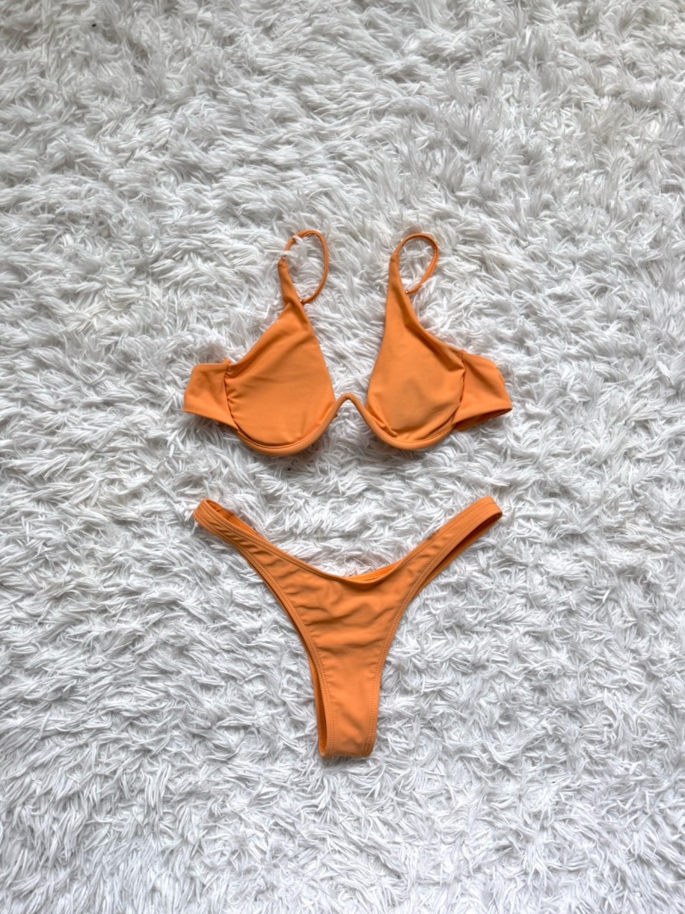 Zaful Orange High-Cut Bikini Set & Mixed Print Triangle Bikini - Picture 5 of 6